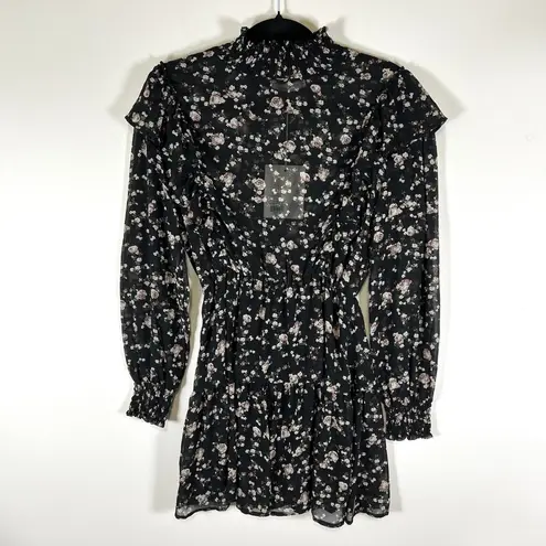 70/21 Dress Womens Size Small Chiffon Floral print Cut Out long sleeve NWT Boho