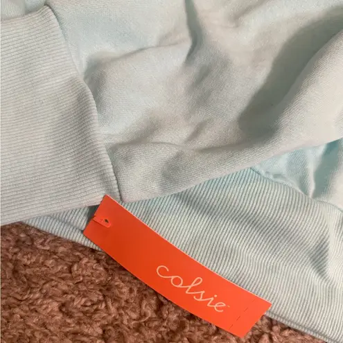 Colsie Women's Light Blue Fleece Lounge Shorts & Sweatshirt Set