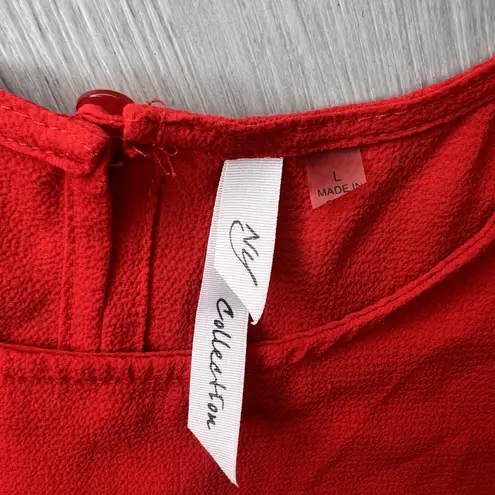 Ny Collection Professional Festive Dressy red blouse flowy top sizeL