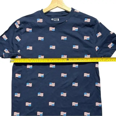 None American Flag Short Sleeve T-Shirt Womens Size Small Navy Blue USA Patriotic Tee