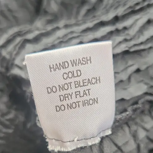 Vintage NICOLA Textured Popcorn Crinkle Pleated Tank Black Medium