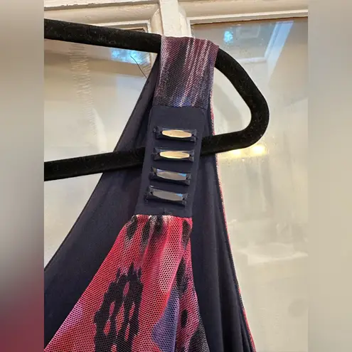 Carmen Marc Valvo Maxi Dress Watercolor Bohemian Sparkle Bead Plus Size 1X NWT