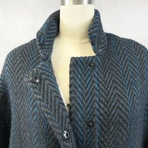 Blarney Woollen Mills Ireland Womens Poncho Cape Heritage Old Money Rustic Luxe Blue Size undefined