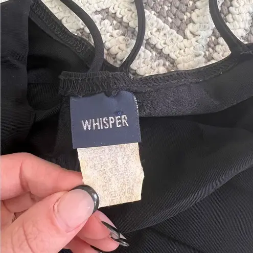 Vintage Y2K‎ black square neck spaghetti strap midi dress w/ high back slit Size M