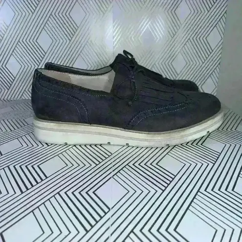 Limelight Grey Classic Suede Fringe & Tassel Oxford Loafers Woman's Size 9 1/2