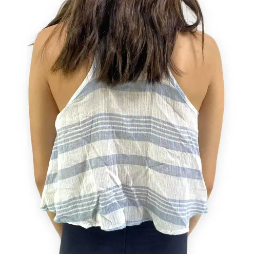 Sage The Label Blue and White Striped Spaghetti Strap Crop Top