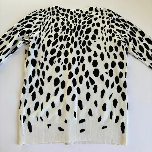 Cyrus  Animal Print White and Black Button Down Cardigan Sweater Size Medium