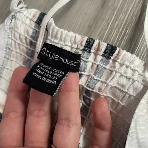 Style House Striped Button-Front Midi Dress