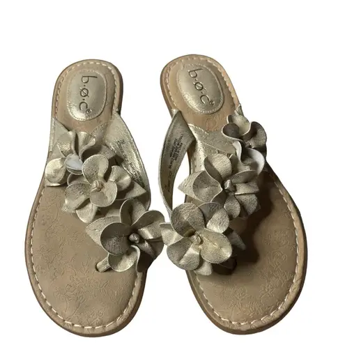 Born concept B.O.C.,  Adie, Cream Leather Flip Flop women's 7