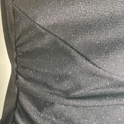 Ruby Rox Sparkle Shimmer Bodycon Dress Black. Silver Rhinestone Detail Medium
