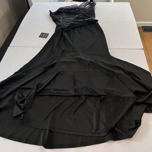 NWT Lulus True Passion Black Lace V Back Sleeveless Mermaid Maxi Dress Size 1X