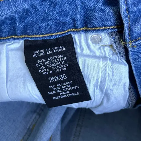 Waimea Lost Generation Stacked Jeans 28 Womens Flare Blue Green Embroidered 36"