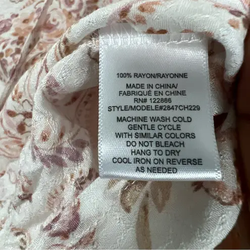 Status by Chenault Blouse Womens M Pink Floral Off Shoulder Flare Sleeve Hippie Size M