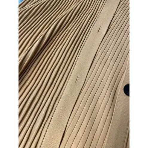 Proenza Schouler Ribbed Knit Long Sleeve Maxi Cardigan Dress Mustard Yellow S