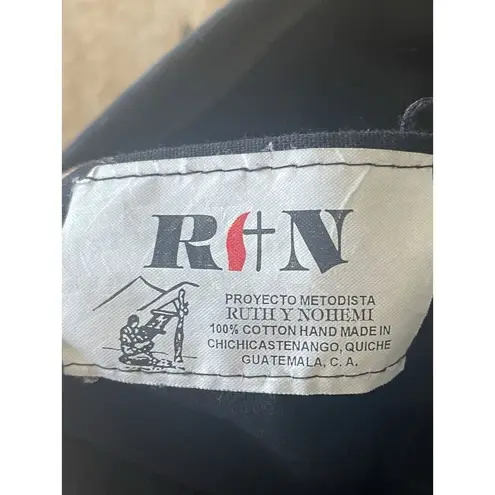 RUTH Y NOHEMI Guatemalan Colorful Children Of The Earth Padded Flat Bottom Tote Black