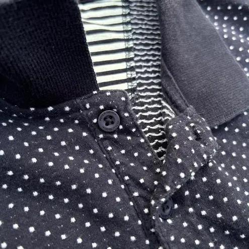 Polo Navy Blue Peter Werth Shirt w/ White Polka Dots All Over