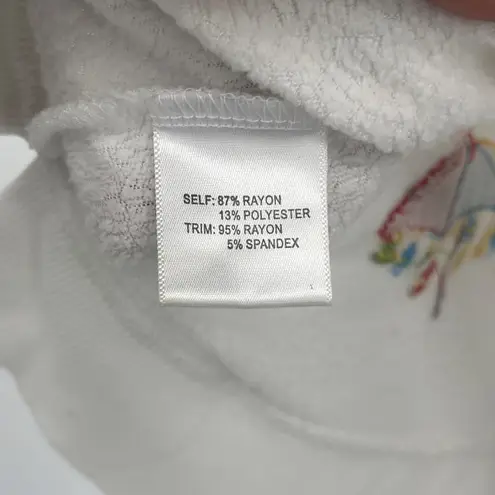 Jane and Delancey Tropical Christmas Fleece Top Sz S Embroider Holiday Flamingo