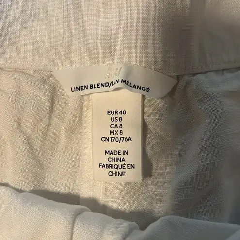 White linen shorts Size 8