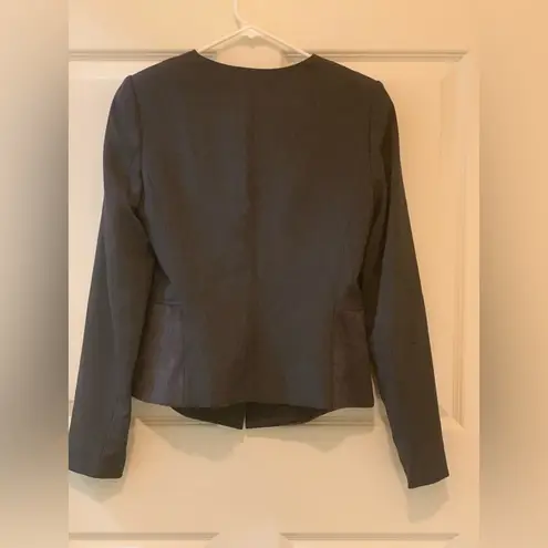 Karl Lagerfeld Gray Faux Suede Trim Blazer. Size-4