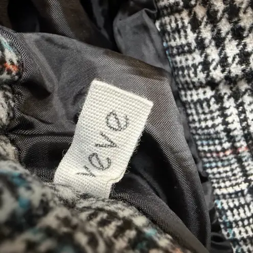 Veve Glen Plaid Flared Midi Skirt Elastic Waist Lined Women's Gray