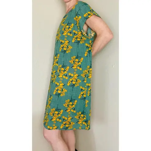 Emery Rose Green & Yellow Floral Mini Shirt Dress