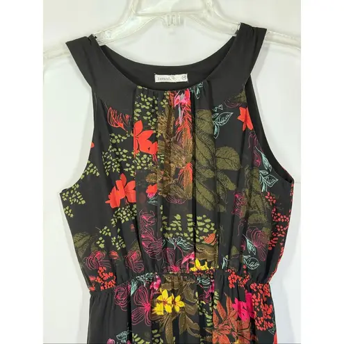 Lavand. Women's floral sheer overlay maxi tank dress size medium Red