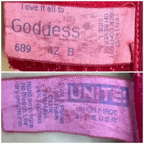 Goddess (42B) American VINTAGE 90s Red Hand Dyed Floral Lace Bustier Size undefined