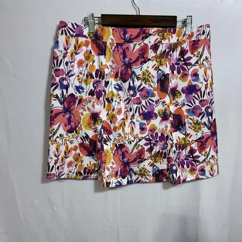RipSkirt Hook & Loop Hawaiian Floral Bloom Wrap Around Skirt Women's XL Beachy Purple