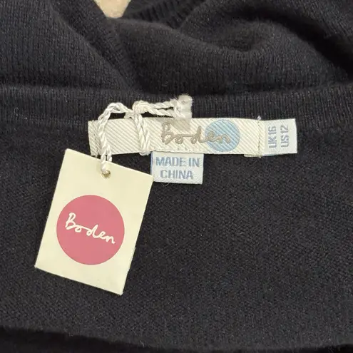 NWT Boden Size Large (12) Black 100% Cashmere Cardigan Sweater Classic Capsule
