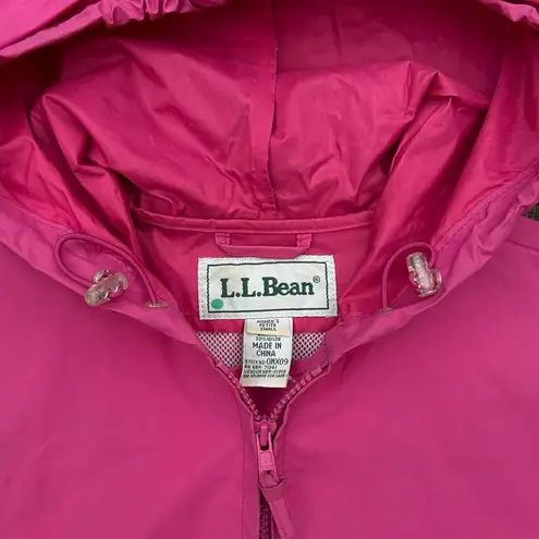 Vintage Bright Pink LL Bean PVC Rain Jacket Hooded Coat