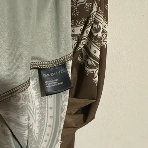 Zimmermann authentic printed paisley adjustable strap slip dress nightgown satin