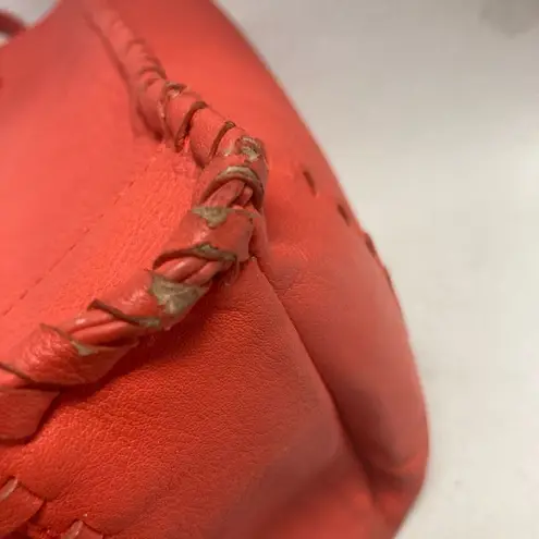 Big Buddha Orange Tote 13X6X13 Bucket Style Woven Tassels