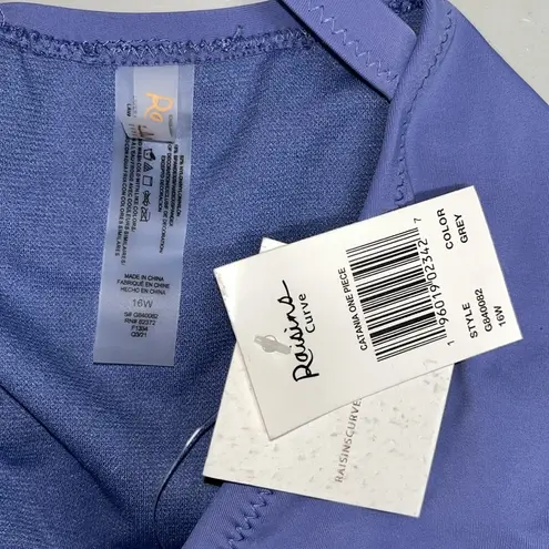 Raisin's Curve NWT Size 16W Purple/Blue One Piece Halter Bathing Suit Swimsuit