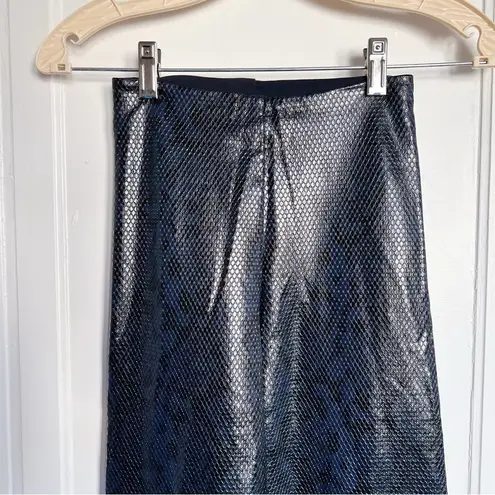 Commando • Faux Leather Animal-Print Leggings in Navy Snake blue black reptile