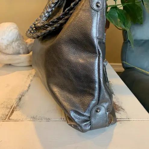 Kate Landry Siver Metallic Tote