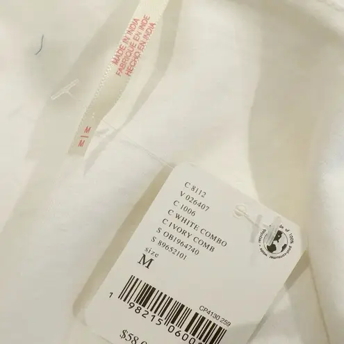 Free People  2‎ Tone Tank in White Combo NWT size Medium