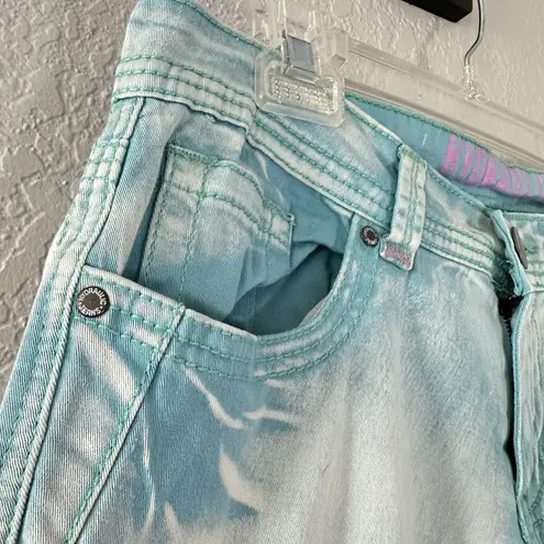 Hydraulic Y2K Women's Light Aqua Blue Cropped Straight Leg Jeans Size 10 Stretch