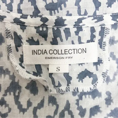 India Collection Emerson Fry White Charcoal Grey Animal Print Bardot Puff Sleeve