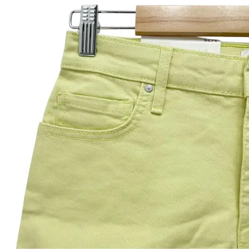 NWT FRAYED Jeans High Rise Denim Shorts Size 2 Yellow Evening Primrose Raw Hem