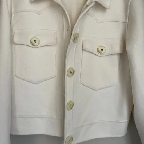 Rails Easton Cream Wool Blend Cropped Shirt Jacket (Size M)