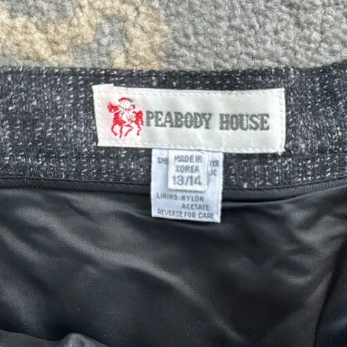 Vintage Peabody House Tweed Wool Skirt Suit Set Gray 13/14