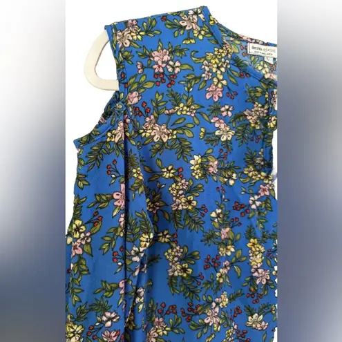 Bershka BSK GIRL Floral Cold Shoulder Blouse Size L Bell Sleeve Chiffon