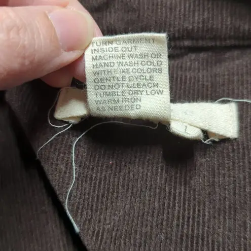 Sandro brown corduroy full zip jacket size large peplum hem