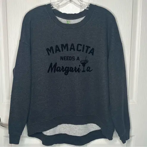 Green Tea Sz L Mamacita Needs A Margarita Gray Crewneck Sweatshirt Size L