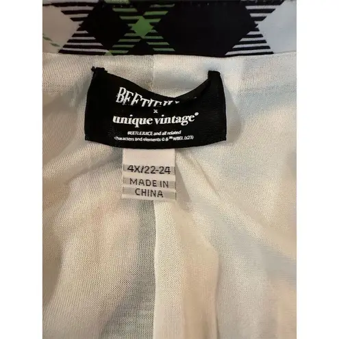 Unique Vintage Beetle Juice Blazer 4X Black/White Plaid Plus Size Women's Jacket