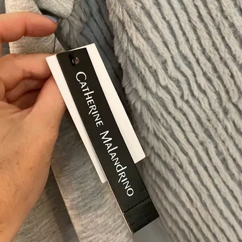 Catherine Malandrino NWT grey faux fur puff sleeve sweater small