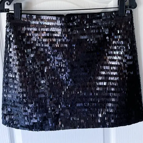 Ceren Ocak Sequin Mini Skirt Party Glam Sparkle Designer Black Size S EUC