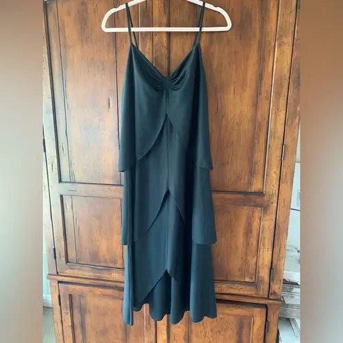 Vintage | 1970’s Leslie J Tulip Drape Disco Dress Black Size Medium