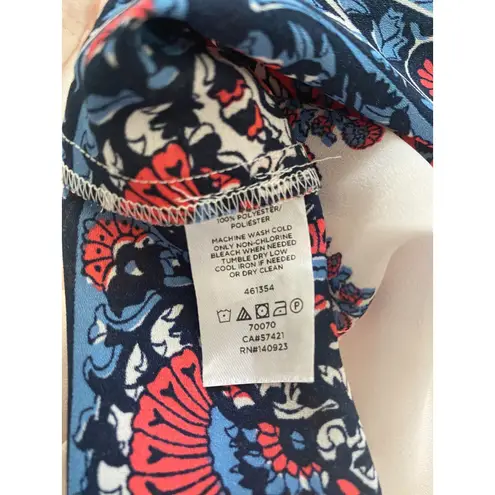 LOFT Fan Floral Light Pink Crewneck Blouse Short Sleeve Lightweight Top Sz S