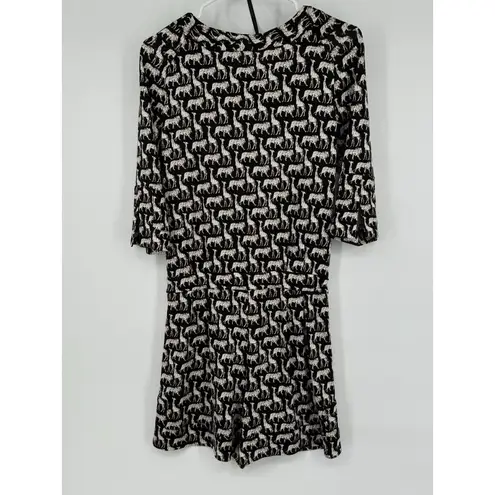 Diane Von Furstenberg Diane Von Furstenburg Opal Jungle Animal Print Silk Button Front‎ Romper Size 6 - Image 4